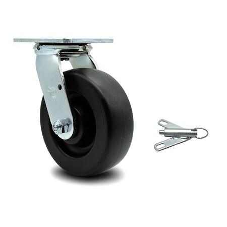 Service Caster 6 Inch Polyolefin Swivel Caster with Ball Bearing and Swivel Lock SCC-30CS620-POB-BSL